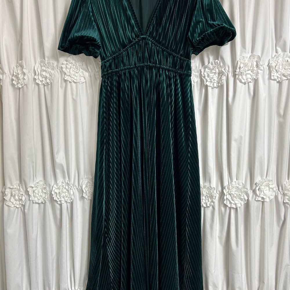 Luxurious Teal Velvet Maxi Dress